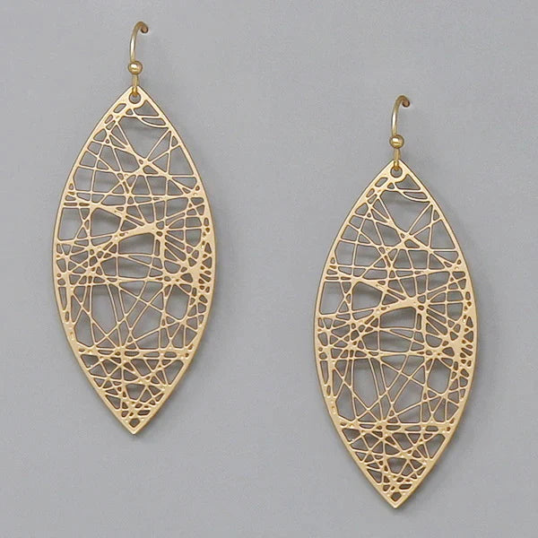 Web Textured Marquise Filigree Earrings