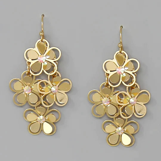 Flower Filigree Drop Earrings