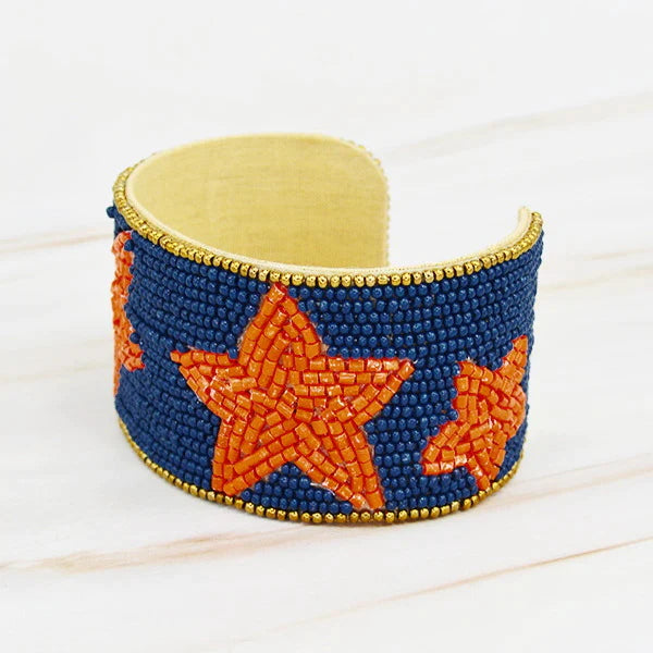 Star GameDay College Football Seed Beaded Bracelet