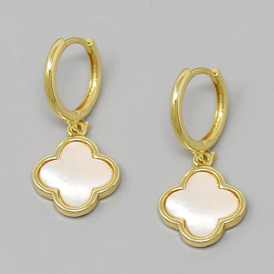 Clover Charm Mini Hoop Earrings