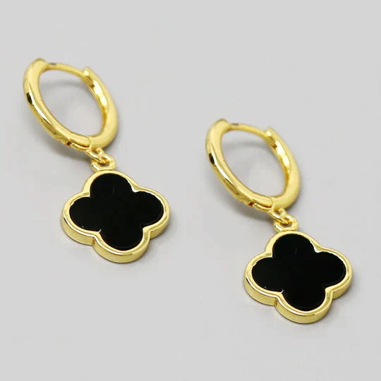 Clover Charm Mini Hoop Earrings