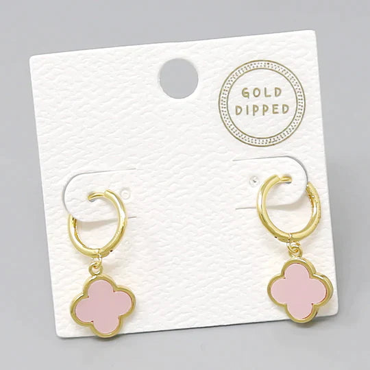 Clover Charm Mini Hoop Earrings