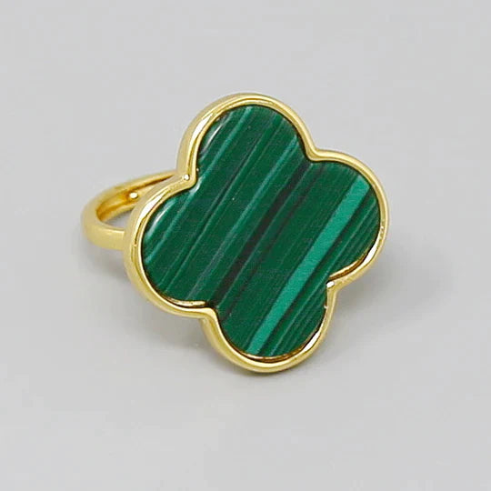 Clover Gold Dipped Adjustable Ring