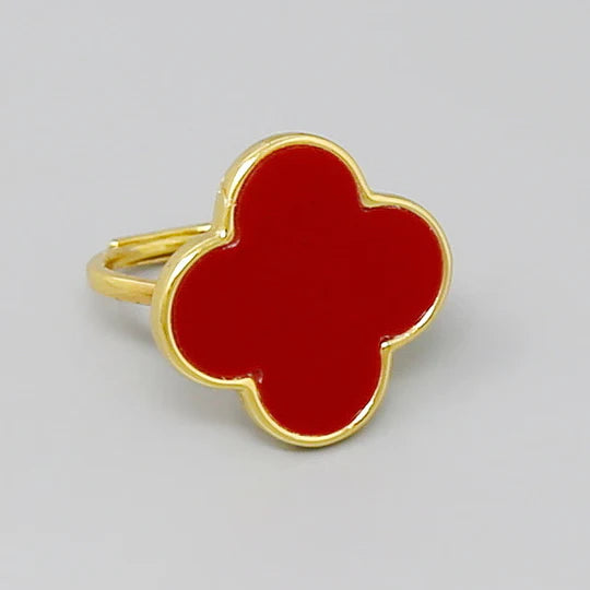 Clover Gold Dipped Adjustable Ring