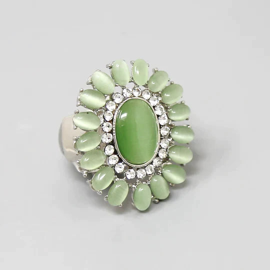 Glass Stone Embellished Stretch Ring