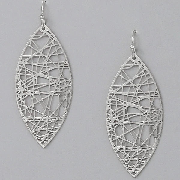 Web Textured Marquise Filigree Earrings