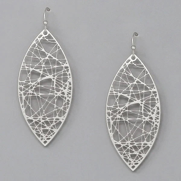 Web Textured Marquise Filigree Earrings