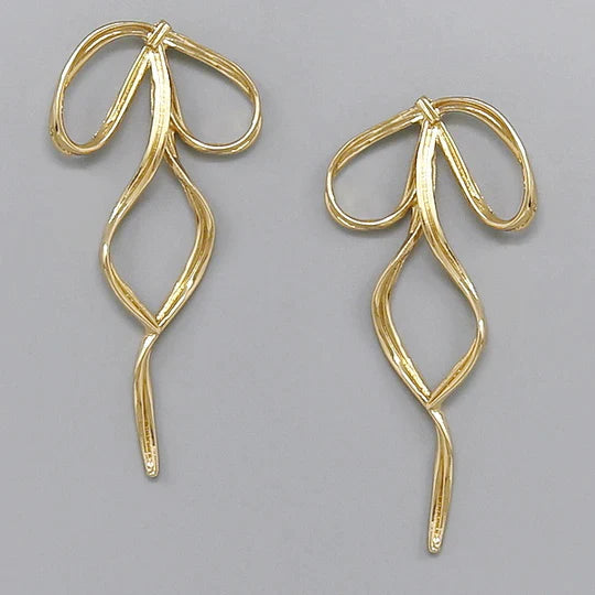 Bow Metal Drop Earrings