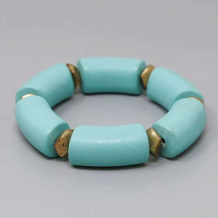 Wooden Tube Stretch Bracelet