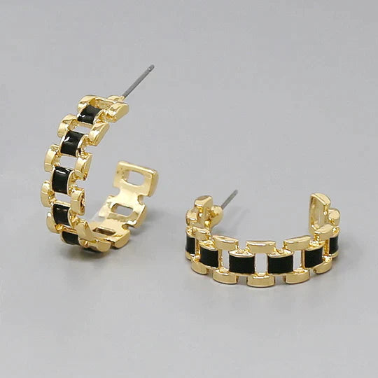 Watchband Metal Hoop Earrings