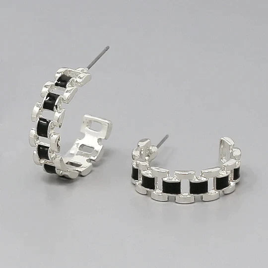 Watchband Metal Hoop Earrings