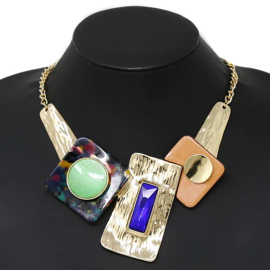 Geometric Acetate Short Necklace