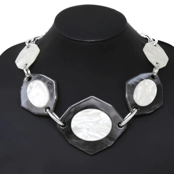 Geometric Acetate Plate Linked Short Necklace